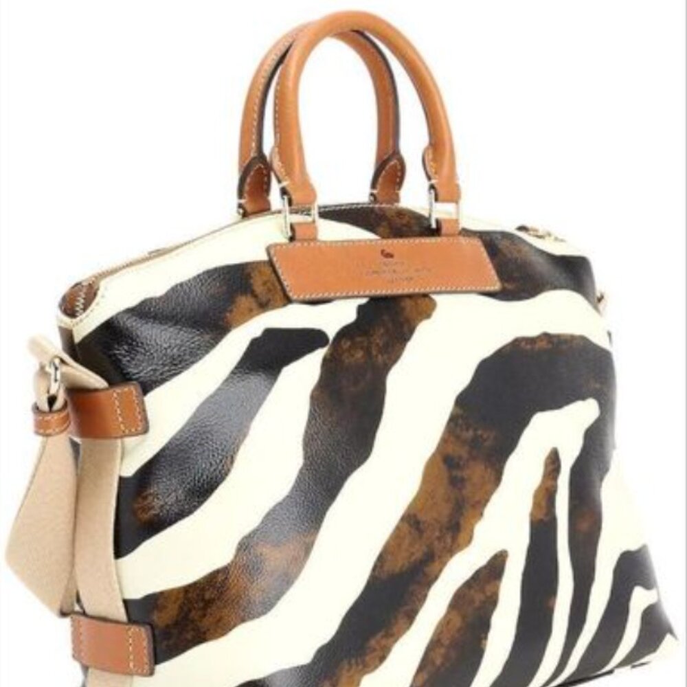 Dooney & Bourke Florentine Leather Juliette Bag Crossbody Zebra